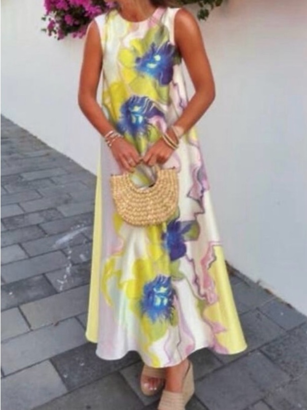 Misa LA Sylvie abstract flowy spring party dress
